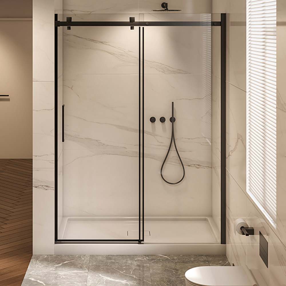 TASSILI SUPRA Alaska Alcove Shower Square Finish Black 60 in x 32 in