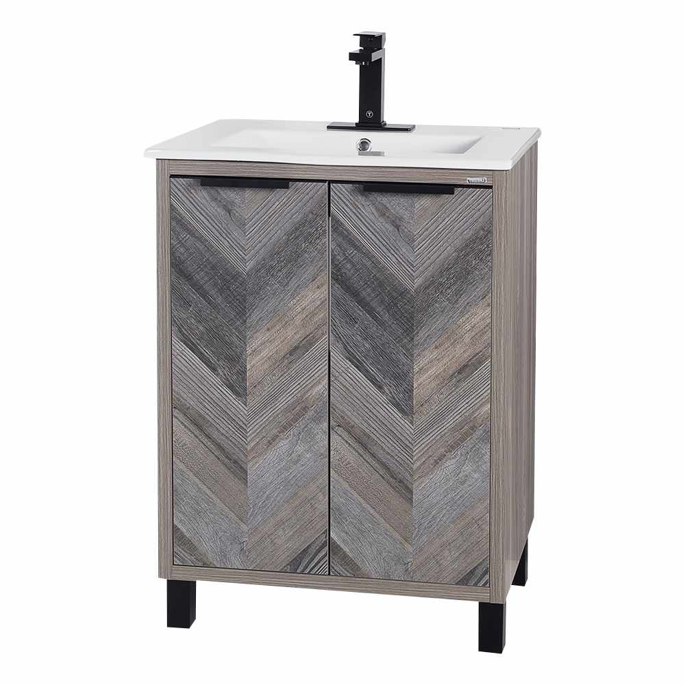 TASSILI Sienna Vanity Grey Oak Finish 24 in.
