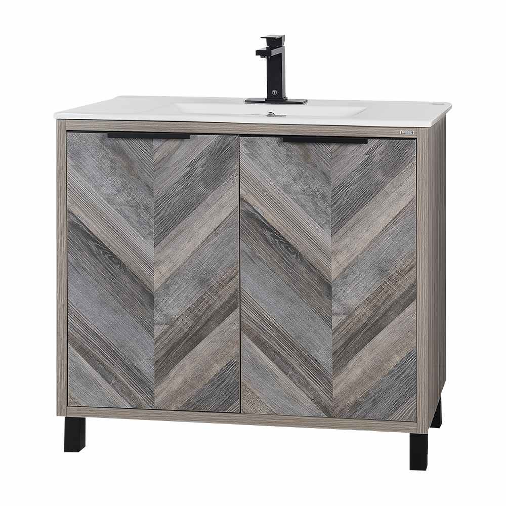 TASSILI Sienna Vanity Grey Oak Finish 36 in.