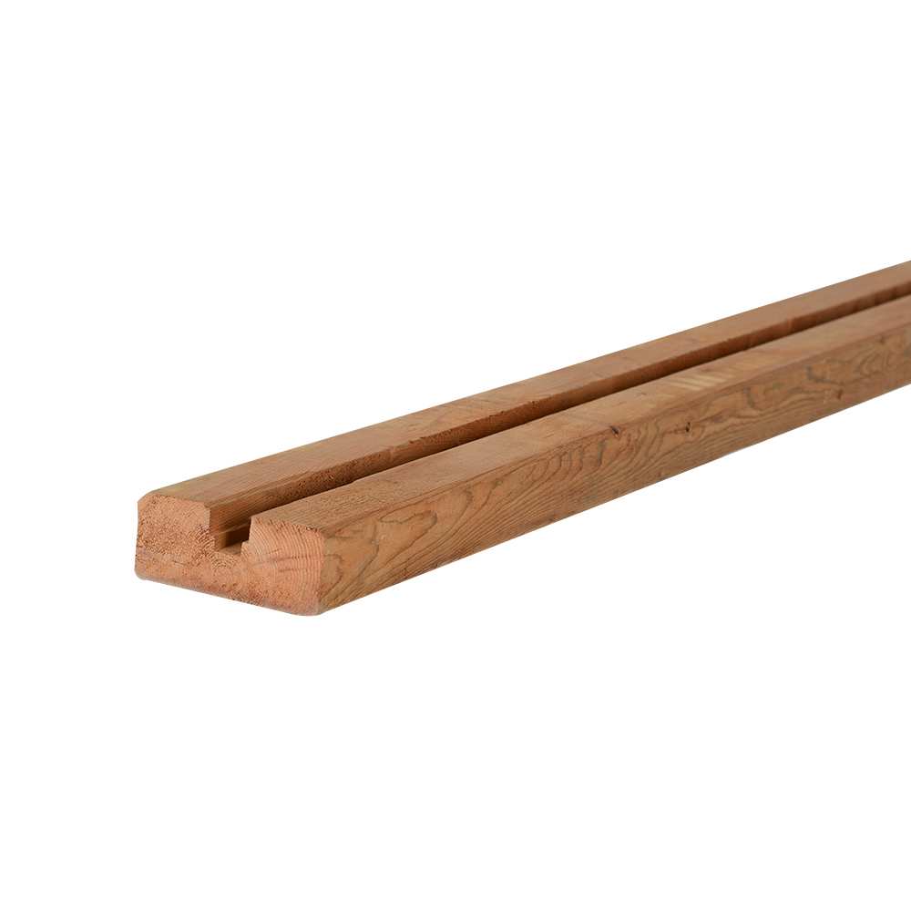 Bois traité brun rainuré 2 po x 4 po x 8 pi