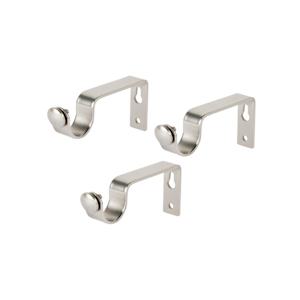 VERTUO Curtain Rod with Support Stainless Steel 63 in. to 120 in.