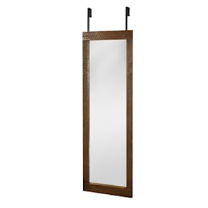 Door Rectangular Mirror with Rustic Finish Wood Frame 17 1/2 in. x 55 in.