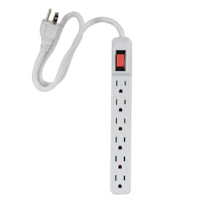 6-Outlet Power Bar White 2 ft.