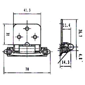 Self-Closing Surface Hinge Nickel  Pkg/2