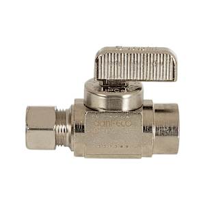 Robinet d'arrêt droit 1/2 po soudé x 3/8 po compression
