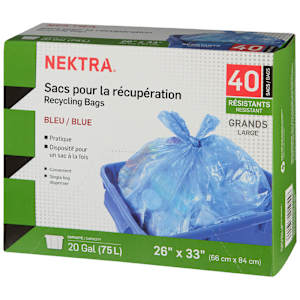 NEKTRA Blue Recycling Bags 75 L Pkg/40