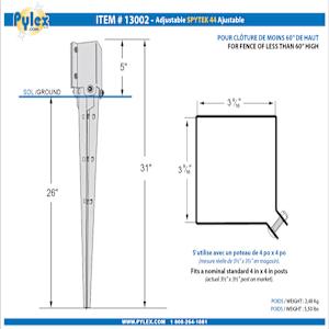 PYLEX Adjustable Ground Post Stake 4 x 4