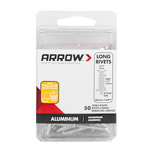 Rivets d'aluminium longs 3/16 po Pqt/50