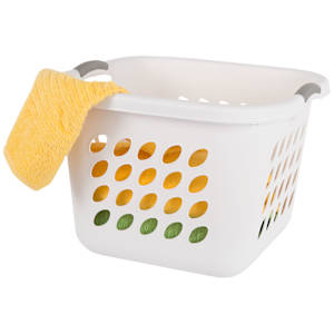 Plastic Laundry Basket White 53 L