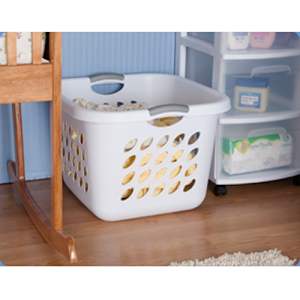 Plastic Laundry Basket White 53 L