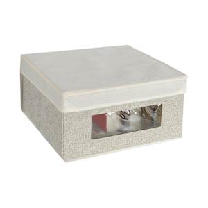 Boîte de rangement pliable beige 12 1/4 po