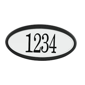 Classic Oval Address Plaque Black and White