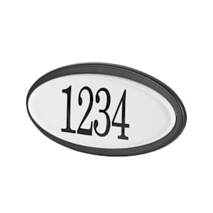 Classic Oval Address Plaque Black and White