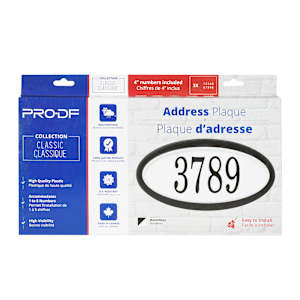Classic Oval Address Plaque Black and White