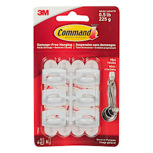 Crochets adhésifs utilitaires miniature Pqt/6 3M