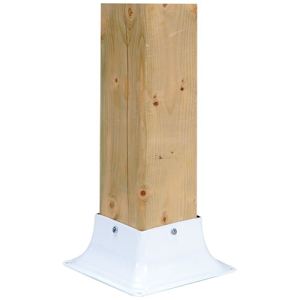 PYLEX Post Base White 4 in. x 4 in.