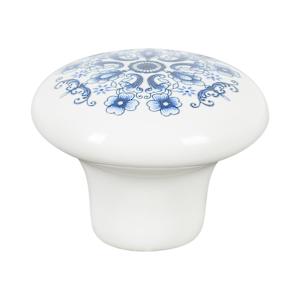 Bouton d'armoire en céramique Vannes mosaïque bleue 31 mm