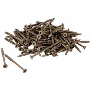 Brown Treated Wood Screws 2 1/2 in. n° 8 F.H. Pkg/100