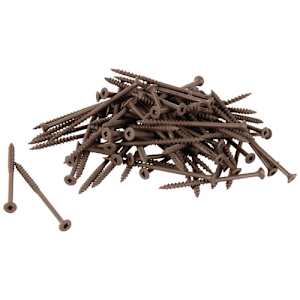 Brown Treated Wood Screws 3 in. n° 8 F.H. Pkg/100