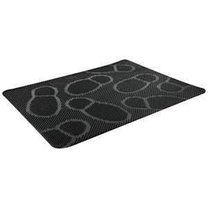 VERTUO Footprint Rubber Mat 24 in. x 30 in. Black