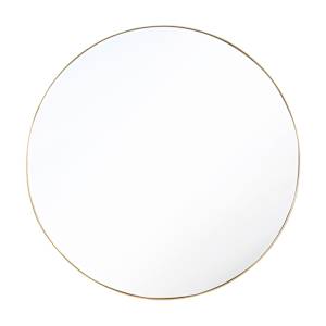 Miroir rond avec cadre en plastique or 20 po