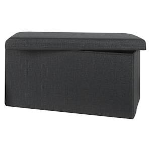 ASTELLA Black Foldable Storage Ottoman 29 7/8 in.