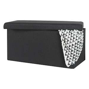 ASTELLA Black Foldable Storage Ottoman 29 7/8 in.