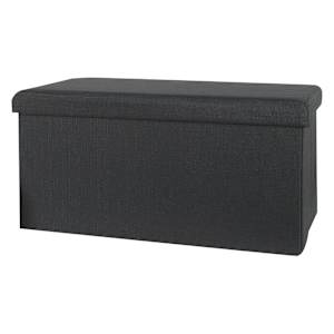 ASTELLA Black Foldable Storage Ottoman 29 7/8 in.
