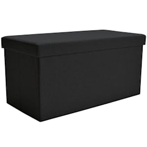 ASTELLA Black Foldable Storage Ottoman 29 7/8 in.