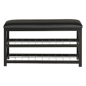 Banc avec rangement pour chaussures noir 31 1/2 po
