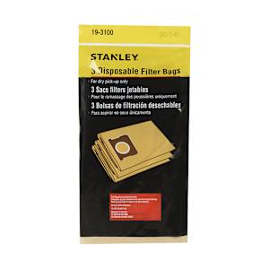 Stanley Vacuum Dust Filter Bags 4 to 5 Gallons Pkg/3