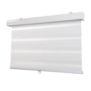 VERTUO Alternating Strip Roller Blind 24 in. x 84 in. White