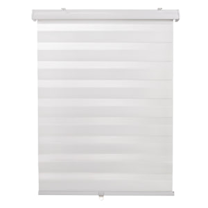 VERTUO Alternating Strip Roller Blind 24 in. x 84 in. White