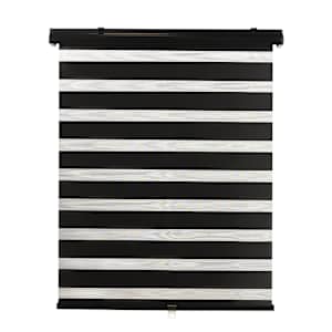 VERTUO Alternating Strip Roller Blind 44 in. x 84 in. Black