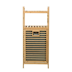 PRATICO Bamboo Shelf with Laundry Basket Natural