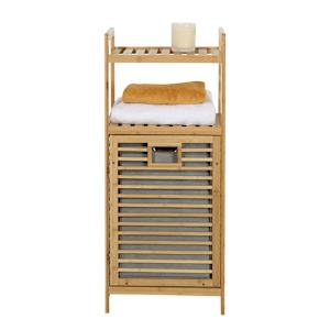 PRATICO Bamboo Shelf with Laundry Basket Natural