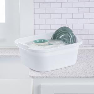 Bac à vaisselle en plastique blanc 11,4 L