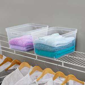 Plastic Storage Bin Clear 15 in.