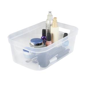 Plastic Storage Bin Clear 12 1/4 in.