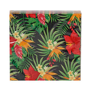 Serviettes de table fleurs tropical Pqt/20
