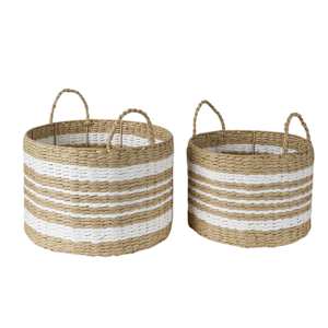 VERTUO Set of 2 Natural Fibres Storage Baskets