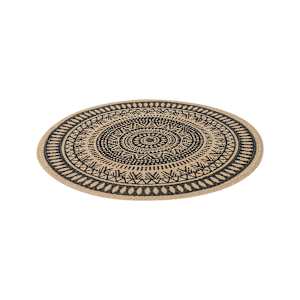 VERTUO Placemat Round with Patterned Black and Natural 14 in.