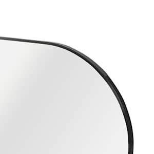 Retro Pill Oval Mirror with Black Aluminum Frame 24 in. x 36 in.