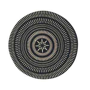 VERTUO Placemat Round with Patterned Black 15 in.