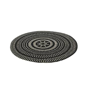 VERTUO Placemat Round with Patterned Black 15 in.