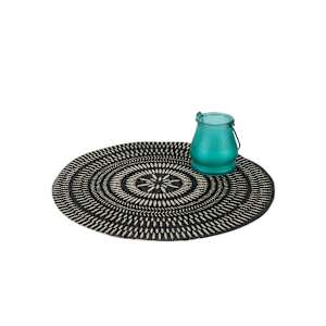 VERTUO Placemat Round with Patterned Black 15 in.