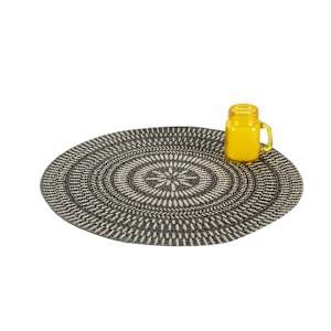VERTUO Placemat Round with Patterned Grey 15 in.