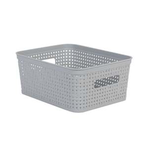 Panier de rangement en plastique gris 10 1/8 po