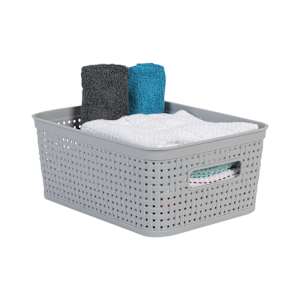 Panier de rangement en plastique gris 10 1/8 po