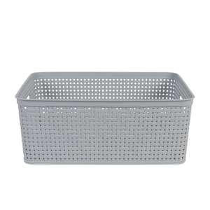 Plastic Storage Basket Grey 14 in.